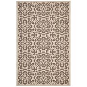 Inside/outside vintage floral pattern area rug in light and dark beige by Modway additional picture 7