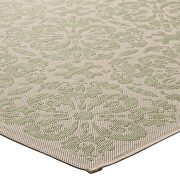 Inside/outside vintage floral pattern area rug in light green and beige by Modway additional picture 5