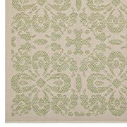 Light green and beige inside/outside vintage floral pattern area rug by Modway additional picture 7