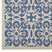 Inside/outside vintage floral pattern area rug in blue and beige by Modway additional picture 6