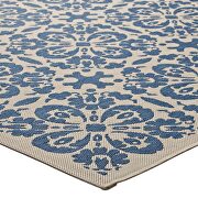 Blue and beige inside/outside vintage floral pattern area rug by Modway additional picture 5