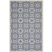 Blue and beige inside/outside vintage floral pattern area rug by Modway additional picture 7