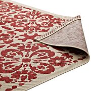 Inside/outside vintage floral pattern area rug in red and beige by Modway additional picture 4