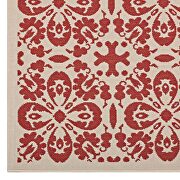 Inside/outside vintage floral pattern area rug in red and beige by Modway additional picture 6
