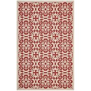 Red and beige inside/outside vintage floral pattern area rug by Modway additional picture 7