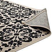 Inside/outside vintage floral pattern area rug in black and beige by Modway additional picture 4
