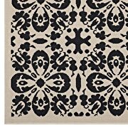 Inside/outside vintage floral pattern area rug in black and beige by Modway additional picture 6