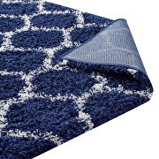Moroccan trellis shag area rug in navy and ivory by Modway additional picture 5