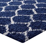 Navy and ivory moroccan trellis shag area rug by Modway additional picture 4