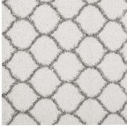 Moroccan trellis shag area rug in ivory and gray by Modway additional picture 2