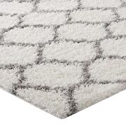 Moroccan trellis shag area rug in ivory and gray by Modway additional picture 3