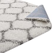 Moroccan trellis shag area rug in ivory and gray by Modway additional picture 4