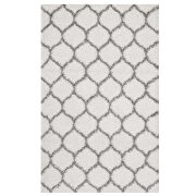 Moroccan trellis shag area rug in ivory and gray by Modway additional picture 5