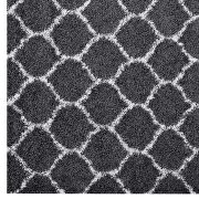 Moroccan trellis shag area rug in dark gray and ivory by Modway additional picture 2