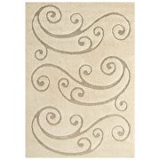 Sprout scrolling vine shag area rug in creame and beige by Modway additional picture 3