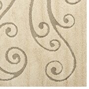 Sprout scrolling vine shag area rug in creame and beige by Modway additional picture 4