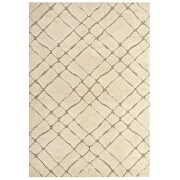 Verona abstract geometric shag area rug in creame and beige by Modway additional picture 3