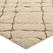 Verona abstract geometric shag area rug in creame and beige by Modway additional picture 6