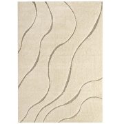 Abound abstract swirl shag area rug in creame and beige by Modway additional picture 3
