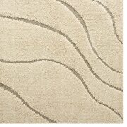 Abound abstract swirl shag area rug in creame and beige by Modway additional picture 4