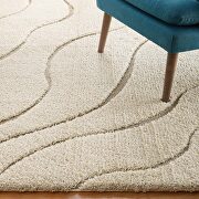 Abound abstract swirl shag area rug in creame and beige by Modway additional picture 5