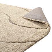Abound abstract swirl shag area rug in creame and beige by Modway additional picture 6