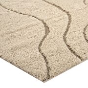 Abound abstract swirl shag area rug in creame and beige by Modway additional picture 7