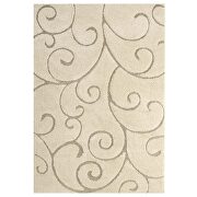 Burgeon scrolling vine shag area rug in creame and beige by Modway additional picture 2