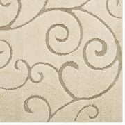 Burgeon scrolling vine shag area rug in creame and beige by Modway additional picture 3
