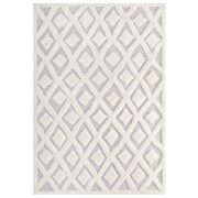 Morsel abstract diamond lattice shag area rug in ivory and light gray by Modway additional picture 5