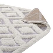 Morsel abstract diamond lattice shag area rug in ivory and light gray by Modway additional picture 7