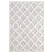 Regale abstract moroccan trellis shag area rug in ivory and light gray by Modway additional picture 4