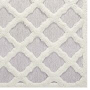 Regale abstract moroccan trellis shag area rug in ivory and light gray by Modway additional picture 5