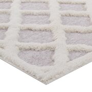 Regale abstract moroccan trellis shag area rug in ivory and light gray by Modway additional picture 7
