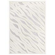 Current abstract wavy striped shag area rug in ivory and light gray by Modway additional picture 4