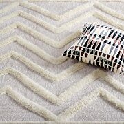 Pathway abstract chevron shag area rug in ivory and light gray by Modway additional picture 2