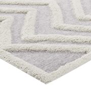 Pathway abstract chevron shag area rug in ivory and light gray by Modway additional picture 7