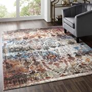 Transitional multicolored distressed vintage floral moroccan trellis area rug by Modway additional picture 9