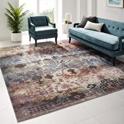 Multicolored transitional distressed vintage floral moroccan trellis area rug by Modway additional picture 2