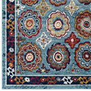 Blue, red, orange and yellow distressed floral moroccan trellis area rug by Modway additional picture 5