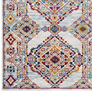 Distressed floral lattice area rug in ivory, blue, orange, yellow, red by Modway additional picture 8