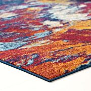 Contemporary modern abstract area rug in blue, orange, yellow and red by Modway additional picture 4