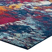 Contemporary modern abstract area rug in blue, orange, yellow and red by Modway additional picture 6