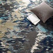 Contemporary modern abstract area rug in blue, tan and gray by Modway additional picture 4