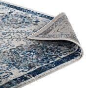 Distressed floral moroccan trellis area rug in ivory and blue finish by Modway additional picture 2