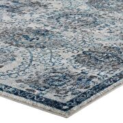 Distressed floral moroccan trellis area rug in ivory and blue finish by Modway additional picture 3