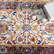 Multicolored distressed finish vintage floral persian medallion area rug additional photo 2 of 7