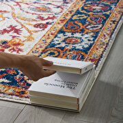 Multicolored distressed finish vintage floral persian medallion area rug additional photo 3 of 7