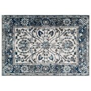 Ivory and blue distressed vintage floral persian medallion area rug by Modway additional picture 8