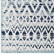 Ivory and blue diamond and chevron moroccan trellis indoor/ outdoor area rug by Modway additional picture 8